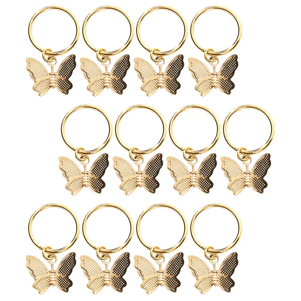 

12Pcs Butterfly Hair Jewelry Braiding Hair Rings Decorative Accessories for Women Braids Dreadlocks Styling Braid Charms