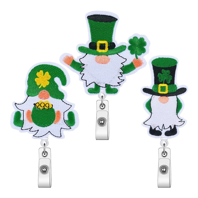 E9LB Cute Name Tag Holder 360 Spinning Retractable Felt Badge Reel for Kids Rewards