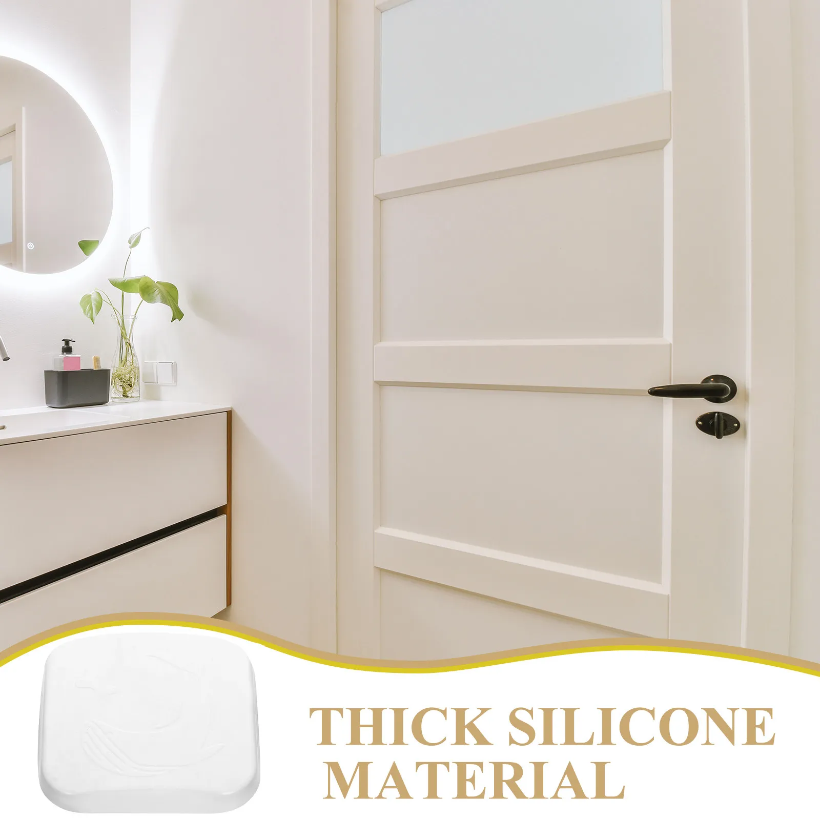 6Pcs Transparent Whale Pattern Silicone Door Knob Wall Protectors Thick Impact Absorbing Bumpers for Refrigerator Cabinet Doors