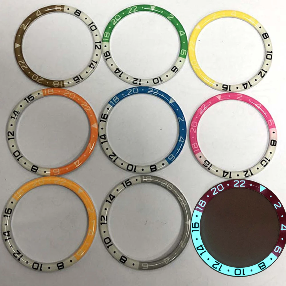 

38mm 31.3mm Blue Luminous Bezel Aluminum Ring For Watch Case Watch Bezel Round Edge Curved Ring Watch Parts Accessories