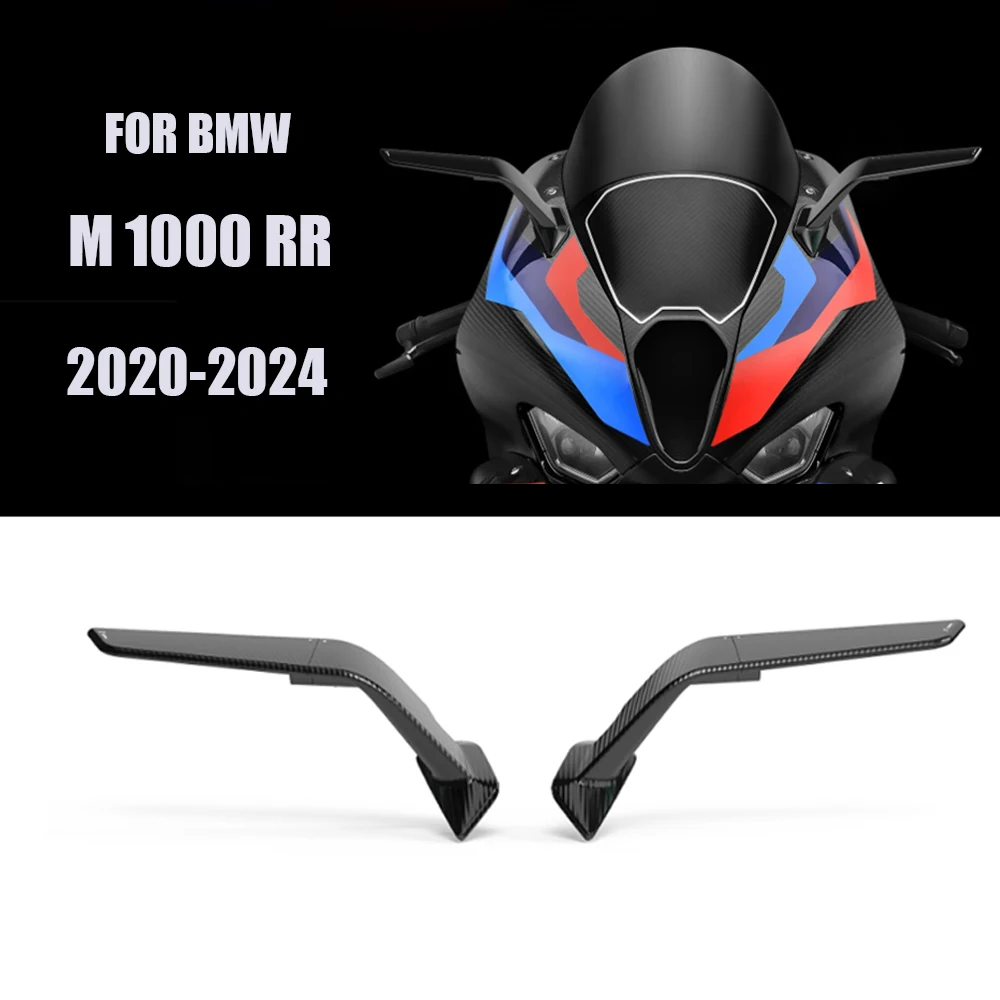 FOR BMW M 1000 RR M1000 RR  Motorcycle Black Rearview Mirrors 2020-2024 M1000RR Adjustable Rotating Wind Wing Mirror