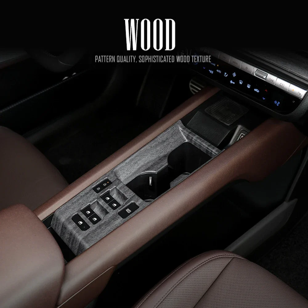 Matte Wood Grain Style Center Console Panel Sticker Central Control Window Button Cover For Hyundai Ioniq 6 Car Interior