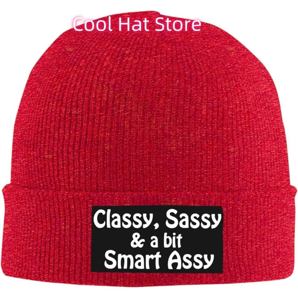 Classy Sassy and A Bit Smart Assy Cuffed Beanie Hat Winter Warm Soft Acrylic Men's Knit Hats Skull Cap