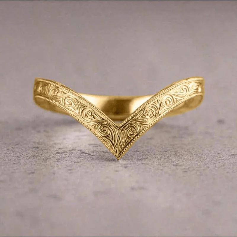Vintage Carved Curly Elegant Women's Ring Suitable for Date Daily Wear Holiday Gift Women's Jewelry