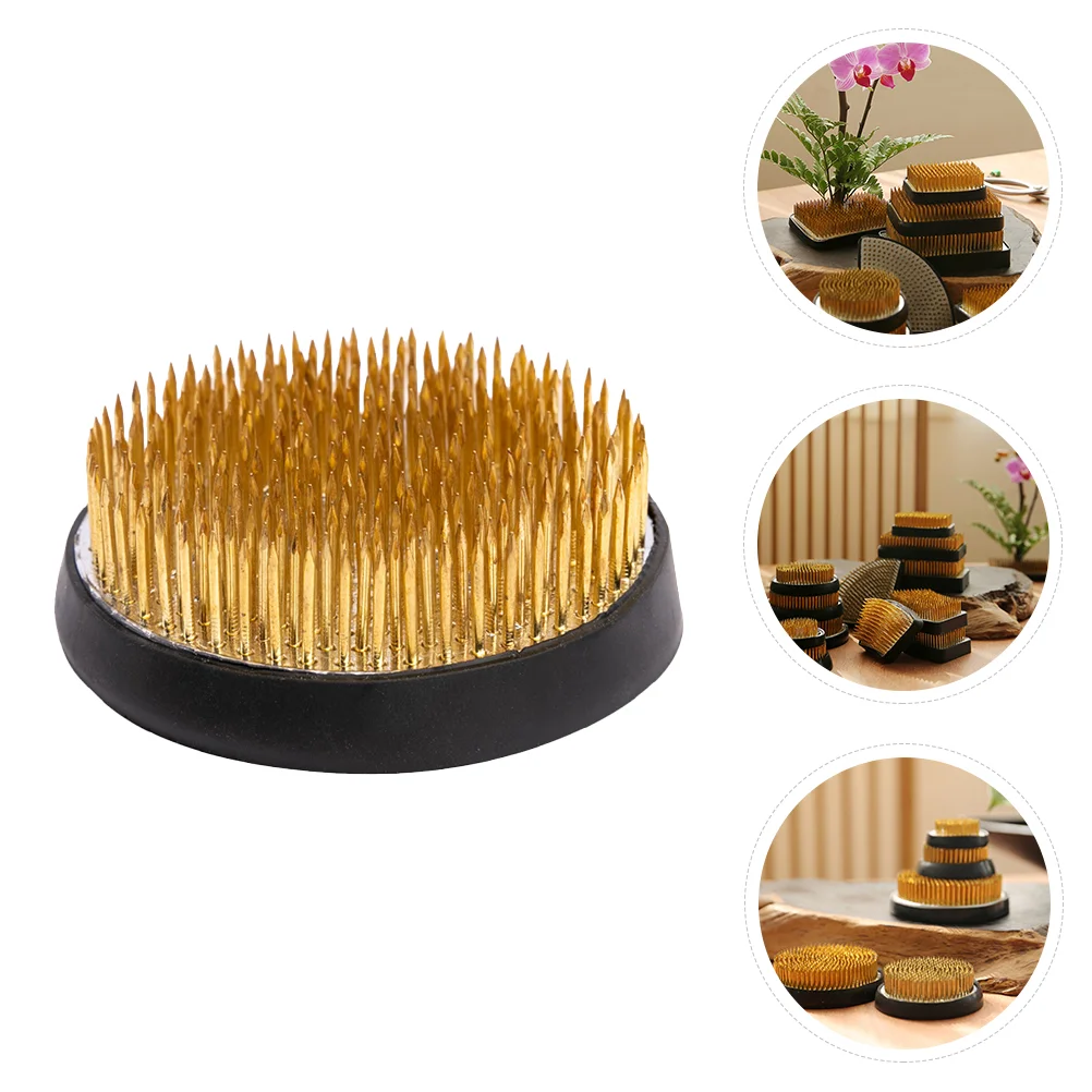 

Flower Arrangement Pots Pin Needle Arranging Holder Fixing Flowerpot Copper Floral Round Baby Tool Chinese