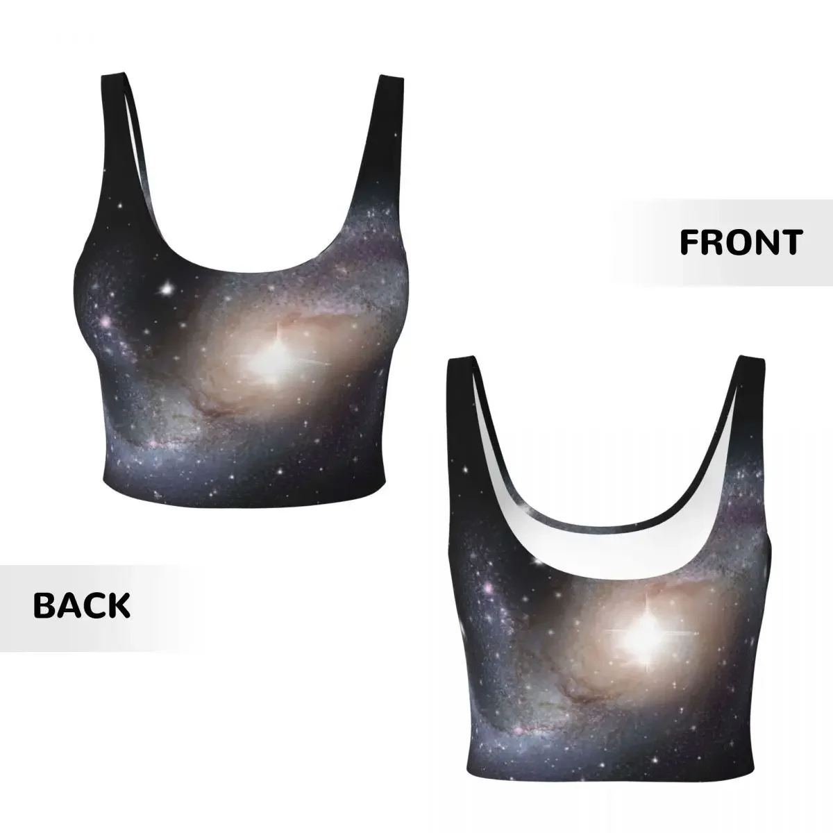 Custom Cloak Galaxy Universe Planets Women Sports Vest Bra Gym Workout High Impact Yoga Crop Tank Tops