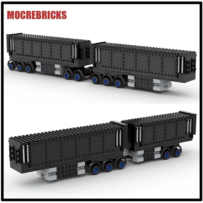 

City Railway Train Carriage Sets Dry Freight Trailer Technology Transport Vehicles MOC Building Blocks Model Kid's Bricks Toys