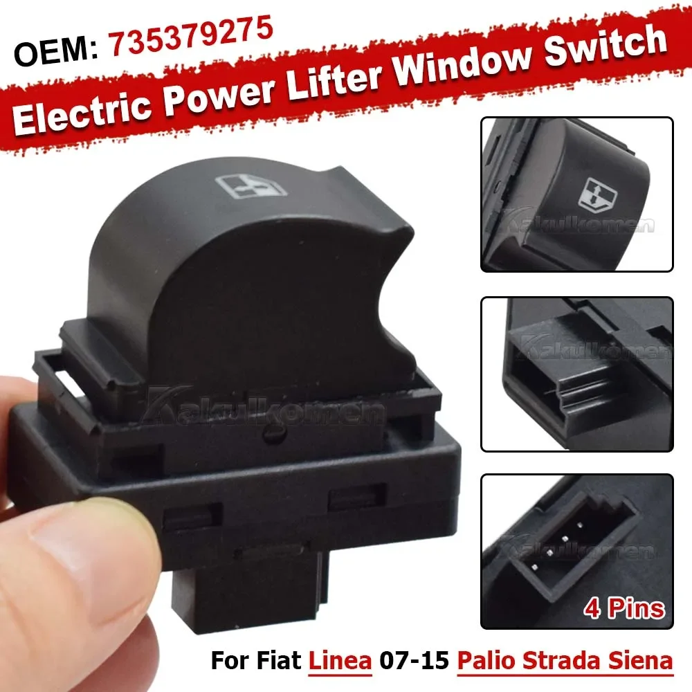 735379275 سيارة واحدة رافع الطاقة الكهربائية نافذة التبديل زر واحد لشركة فيات لينيا 2007 2008 2009 2010 2011 2012 2013-2015