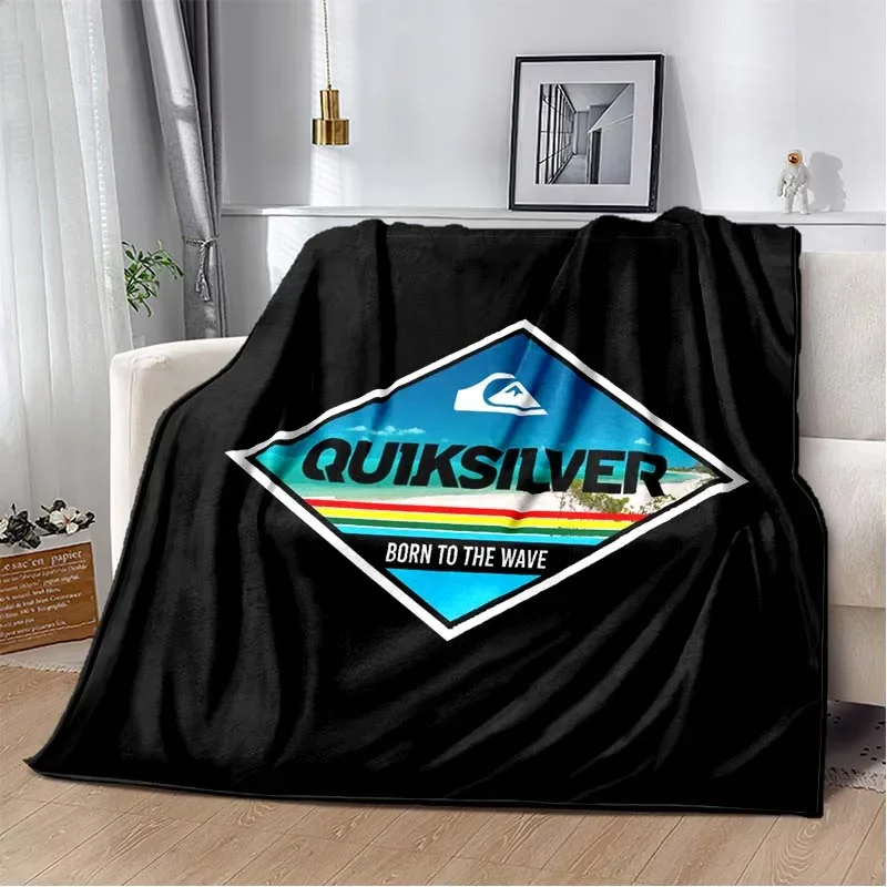 Tavola da surf Quiksilver Logo del marchio flanella morbida coperta calda coperta retrò letto camera da letto soggiorno divano coperta portatile da