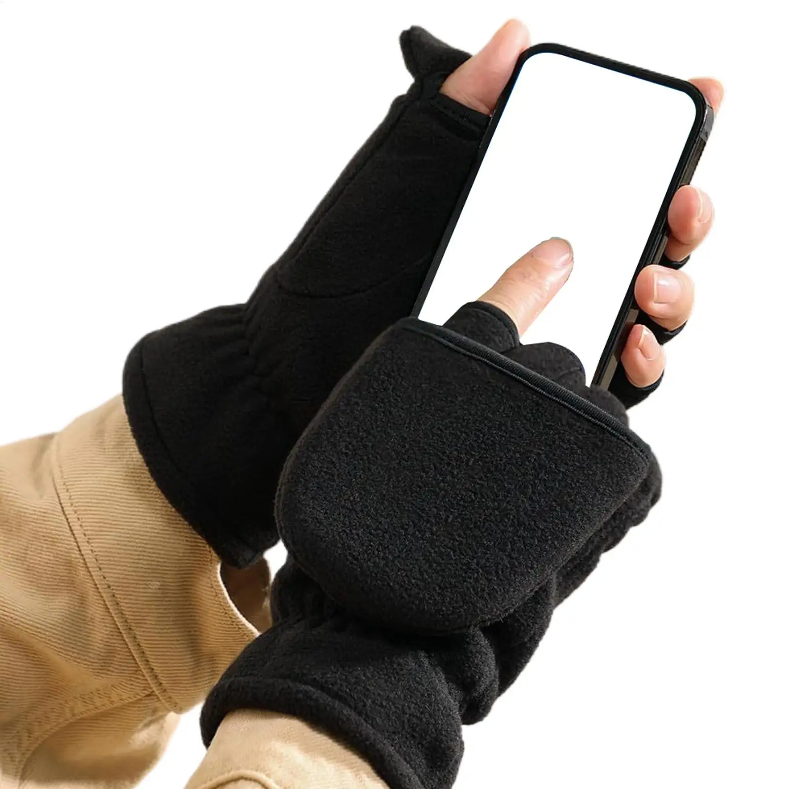 

Winter Gloves Women Fingerless Convertible Mittens Warm Windproof Gloves For Women Men Accessories Winter Sports Outdoor Skiing