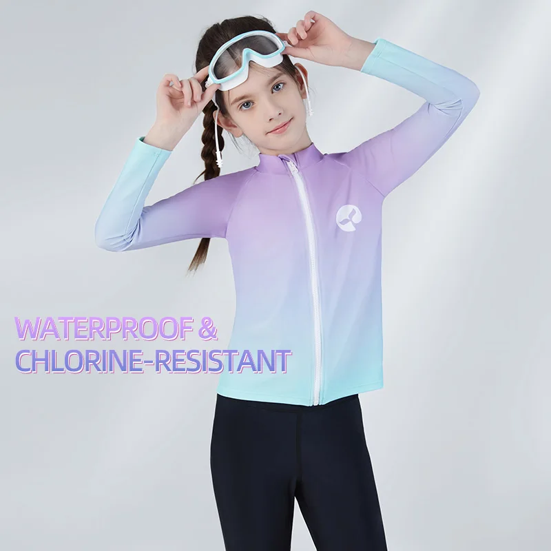 AquaPlay Surfing Suit for Children Rash Guard Quick-Drying Diving Swimming Suit High Elastic Swimsuit Cartoon Style Zipper