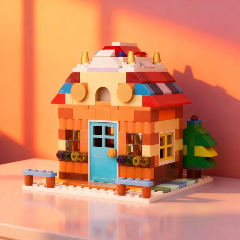 252 個 MOC クラシック ジンジャーブレッド ハウス モデル ビルディング ブロック クリスマス ギフト 建設おもちゃ 組み立て DIY 教育 クリエイティブ アイデア