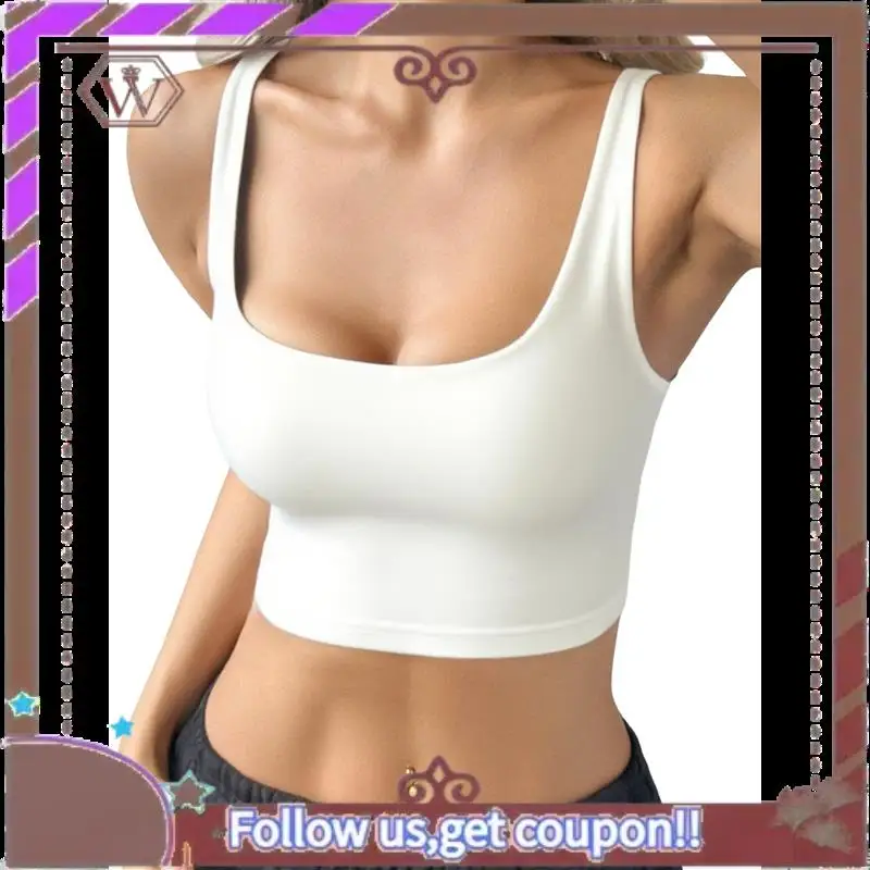 

A95D-Женская базовая майка без рукавов с U-образным вырезом, повседневная летняя одежда