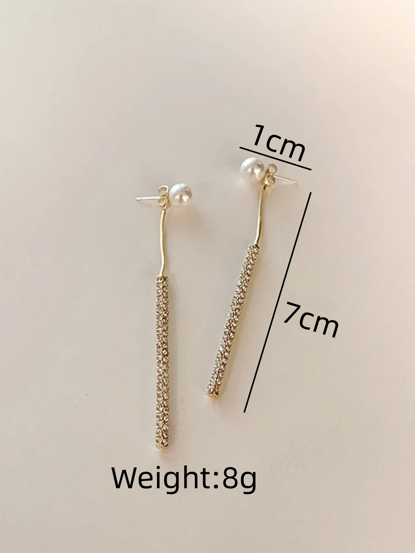 2pcs fashionable and high-end diamond pearl line earrings for women's daily dating accessories image 4