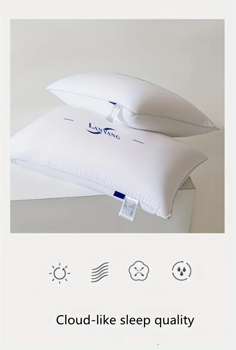 LANYANG 1 Stück Luxuriöses Weißes Hochwertiges Rebound-Kopfkissen, 5-Sterne-Hotel-Qualität, Hochwertige Schlafhilfe für Zuhause und Schlafzimmer – Detail 3