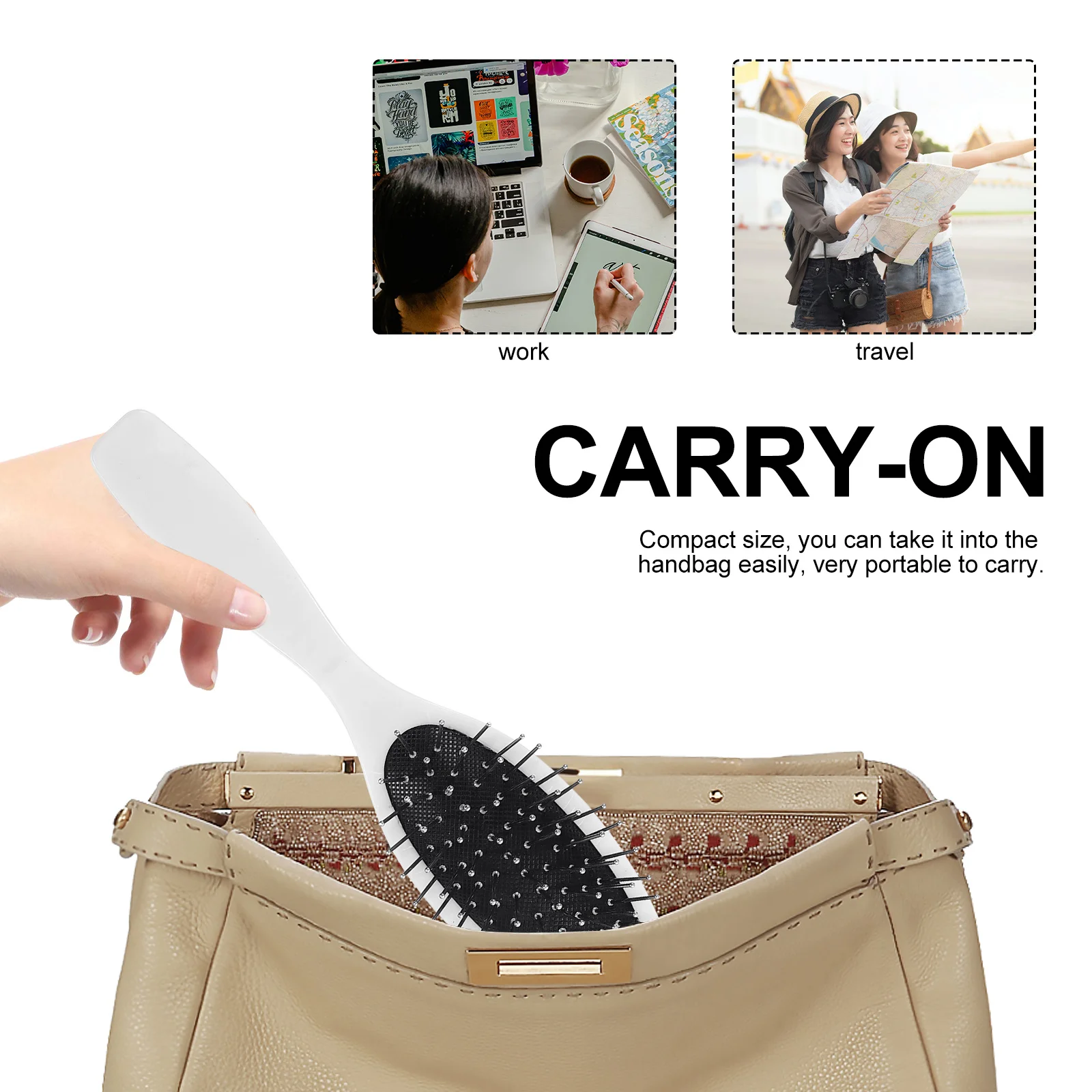 

2pcs Paddle Comb Detangling Hair Brush Scalp Massaging Bristles Smooth Cuticle Shine Salon Home Use Durable For All Hair Types