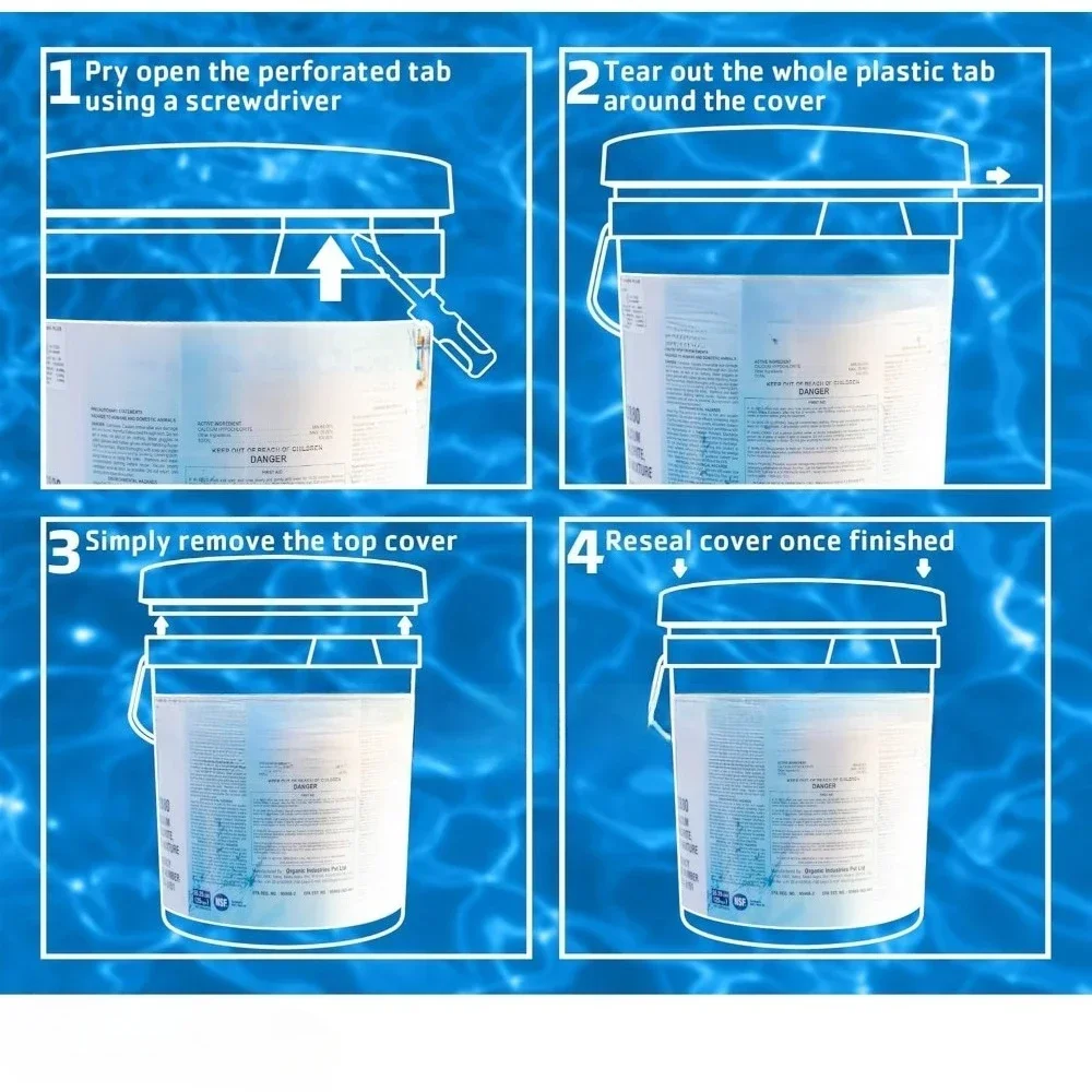 Hot sale.Popular Pool Shock- 65% Granular Cal Hypo-Swimming Pool Shock for In-Ground,Above Ground,Spas &Hot Tubs-50 Pound Pail image 4