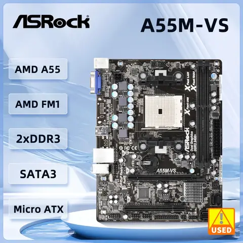 เอซร็อค A55M-V A55M-V ซ็อกเก็ต FM2 + AMD A55 DDR3 32GB รองรับ A10-6800B A10-7700K A10-5700 A10-7890K A6-5400B ซีพียู