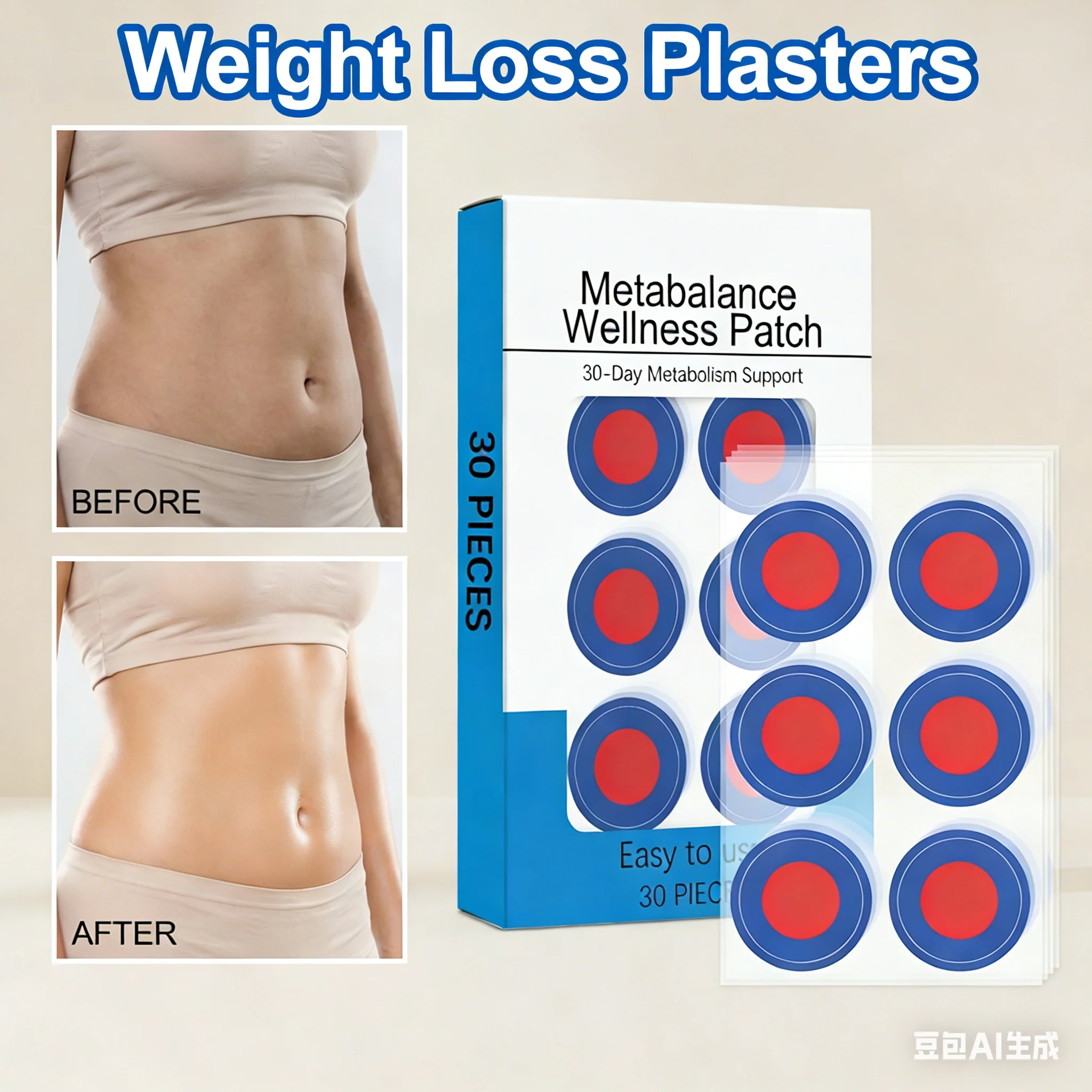 30 Pieces Body Care Patches For Balanced Lifestyle Breathable Body Metabolism Weight Loss 99% Get Desired Silhouette in 1 Month