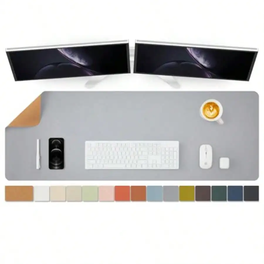 

Large Cork Desk Mat - 47.2"x 17" Desk Pad for Office and Home - Ideal for Large Mouse Pad and Desk Mats on Top of Desks Gray