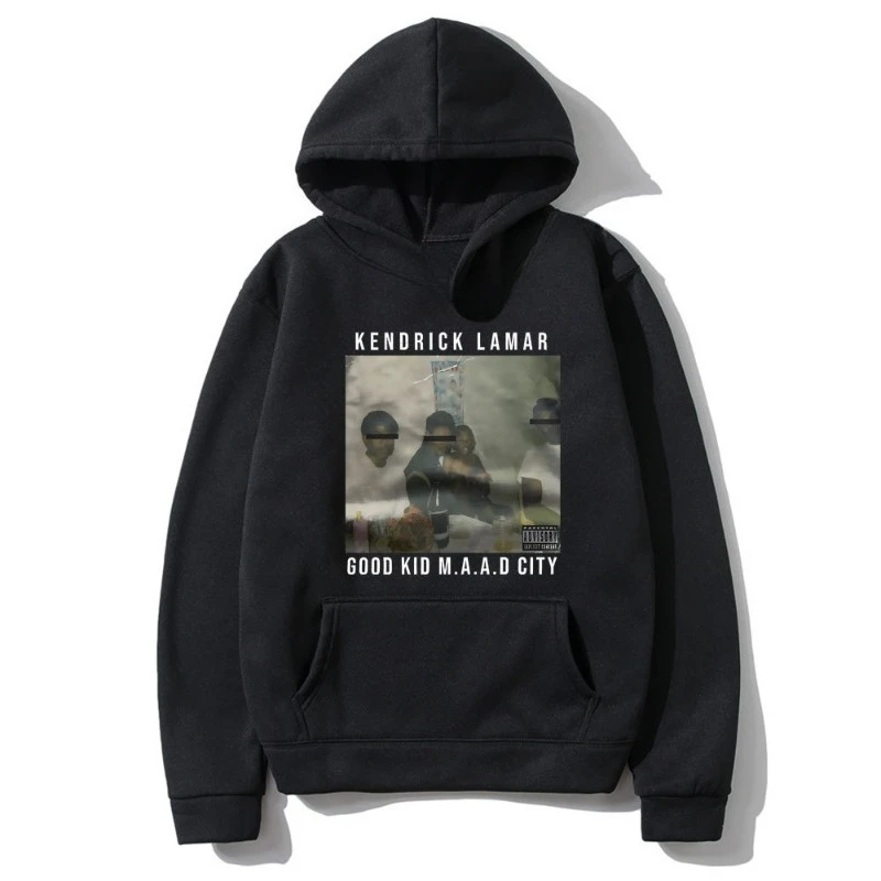 سترة كلاسيكية من Kendrick Lamar Good Kid مطبوعة بغطاء للرأس للرجال Harajuku مع قلنسوة للرجال والنساء بلوزات كلاسيكية ملابس خروج عادية