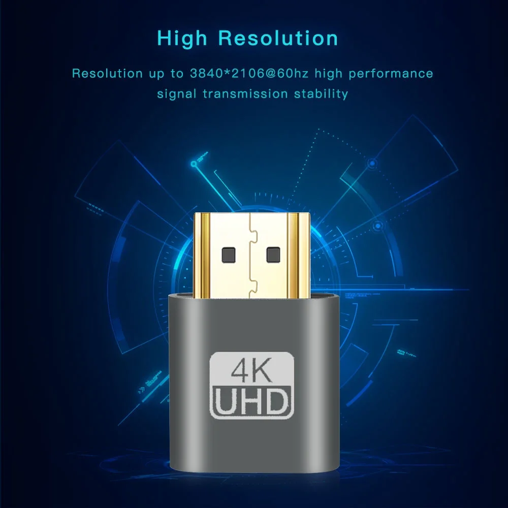1pcs VGA Virtual Display Adapter HDMI-compatible 1.4 DDC EDID Dummy Plug Headless Ghost Display Emulator Video card Lock plate image 4