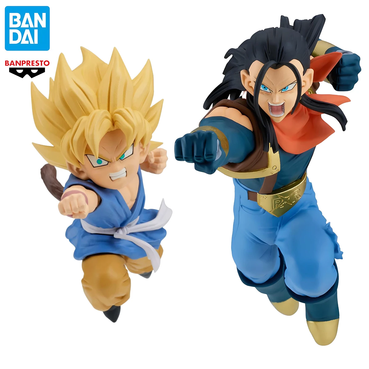 

In Stock Bandai Original BANPRESTO Anime Dragon Ball GT MATCH MAKERS Son Goku Android 17 Action Figure Model Collection Toy Gift