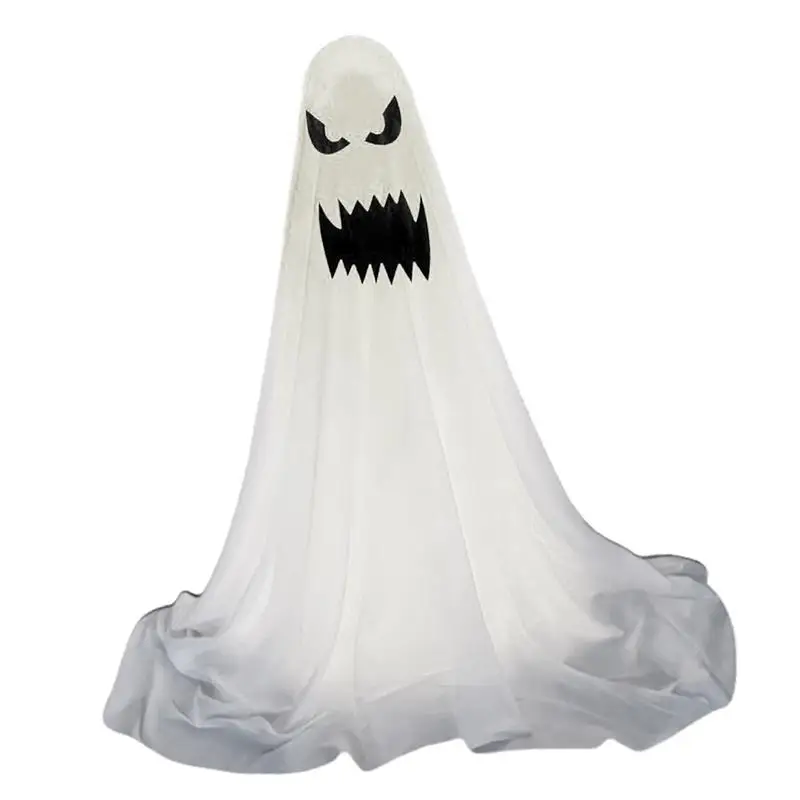 Lighted Up Ghost Decorations Outdoor Halloween Ghost Outdoor Decorations Illuminated White Ghost Festive Display Eerie Lighted