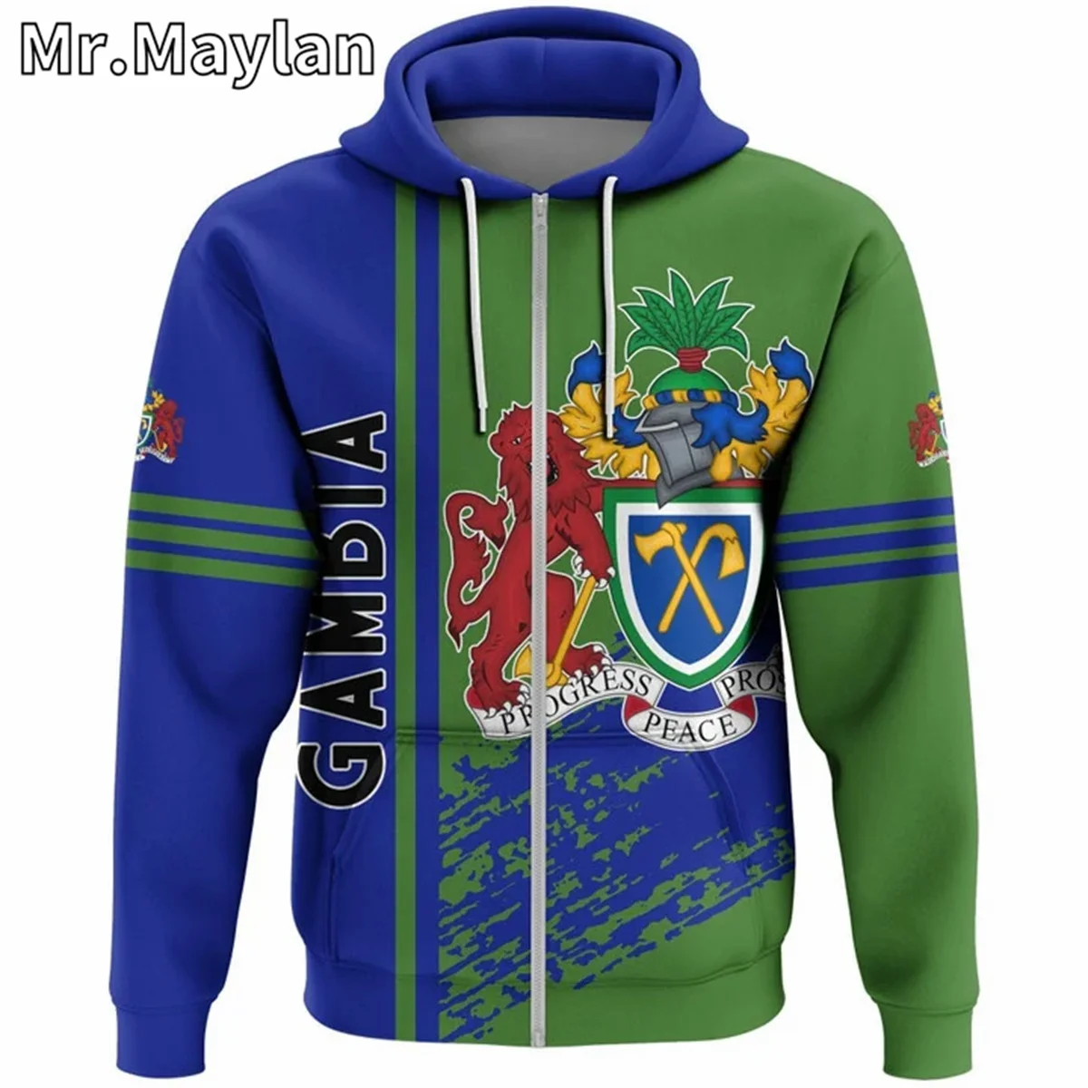 AFRICAN HOODIE Country GAMBIA Flag 3D Printed Unisex Hoodies Men/Women Streetwear Zip Pullover Casual Jacket Tracksuits W-167