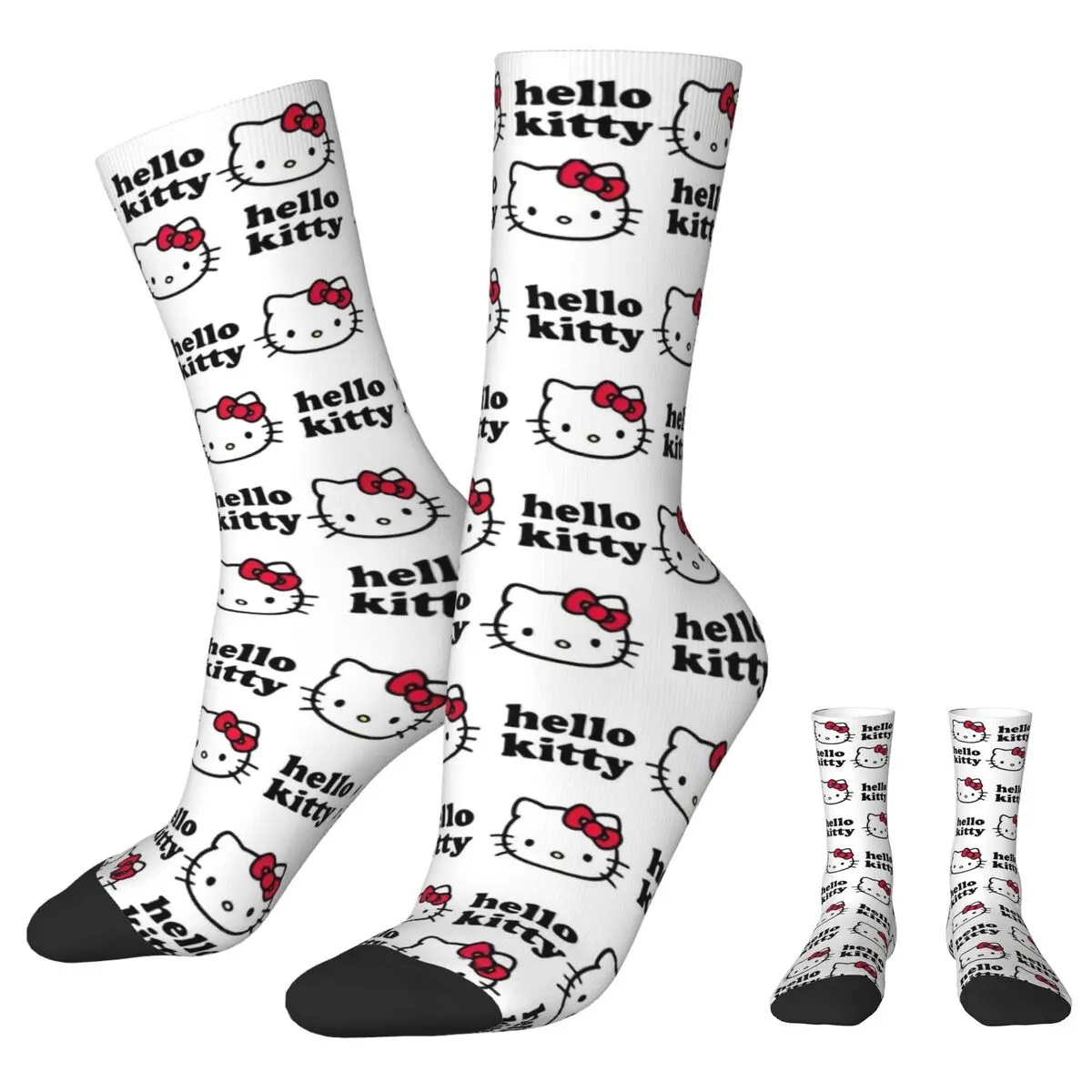 

Hello Kitty Pattern Cute Cartoon Socks Men Women Polyester Casual Sanrio Socks Harajuku Spring Summer Autumn Winter Socks Gifts