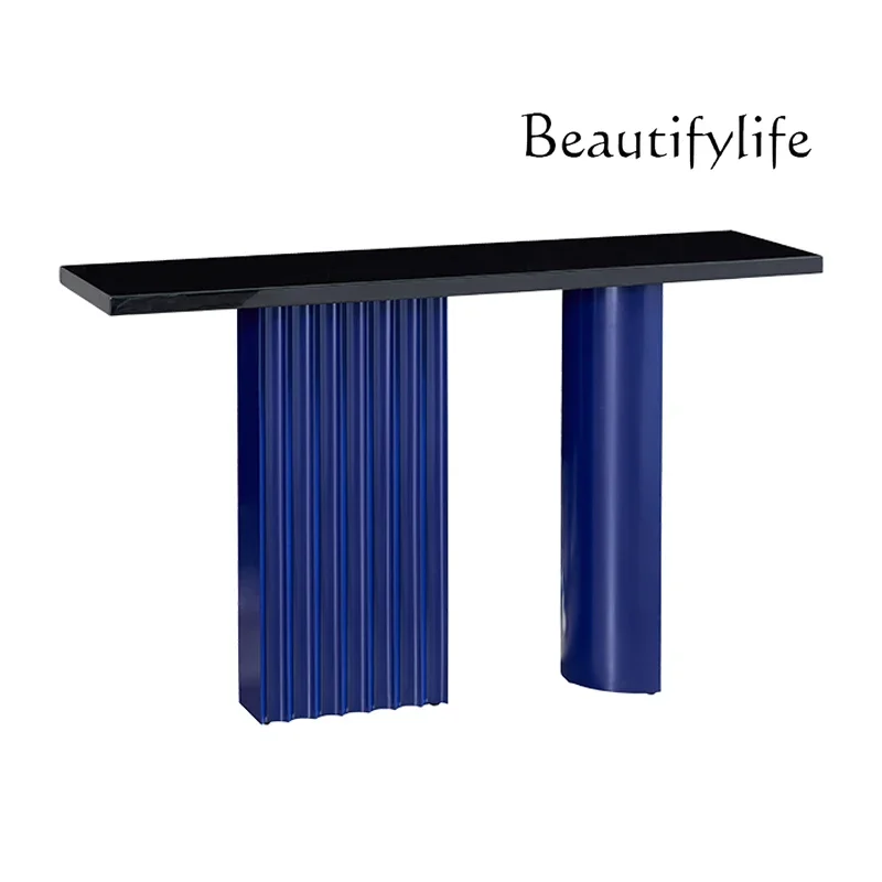 

Entrance table Light luxury creative entry against the wall Entrance table Minimalist marble partition decoration table