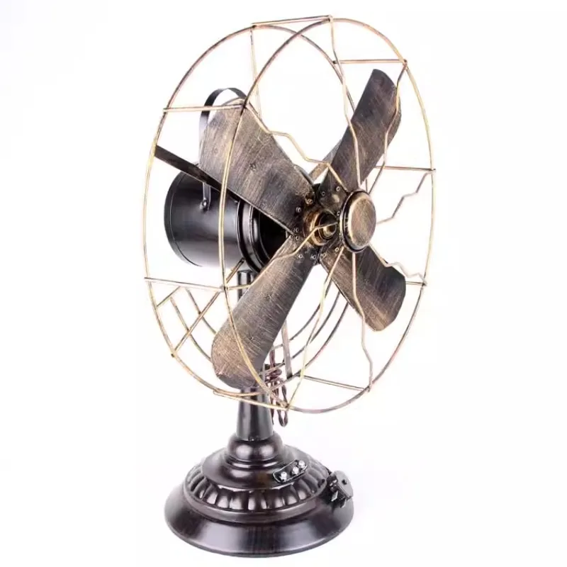 Clothing store retro decorative ornaments cafe window display props iron old electric fan model.