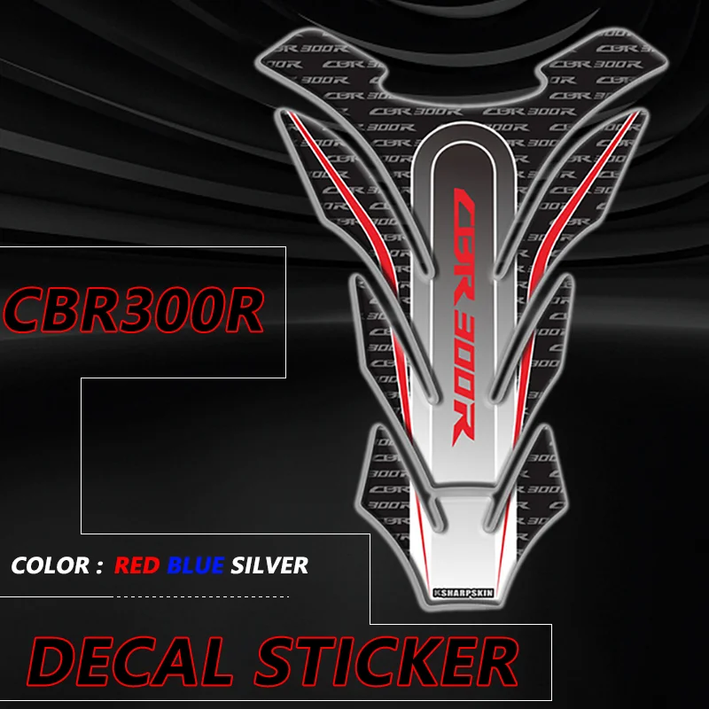 

For Honda CBR300R CBR500R CBR400R CBR150R Motorcycle Fuel Tank Pad Decals Sticker 3D Fish Bone Sticker cbr500r 400r 300r 150r