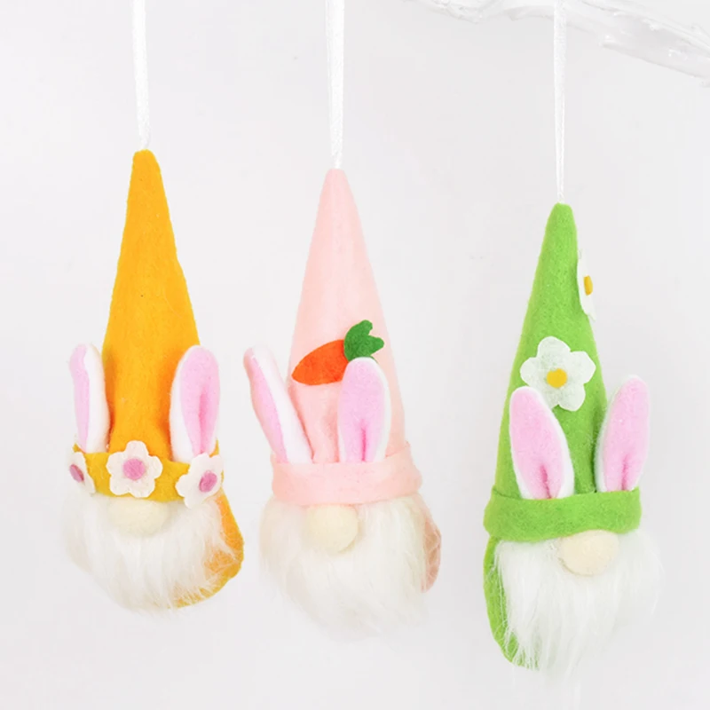 

2023 Easter Faceless Gnome Rabbit Doll Handmade Reusable Home Decorations Spring Easter Party Kids Favor Bunny Hanging Ornaments