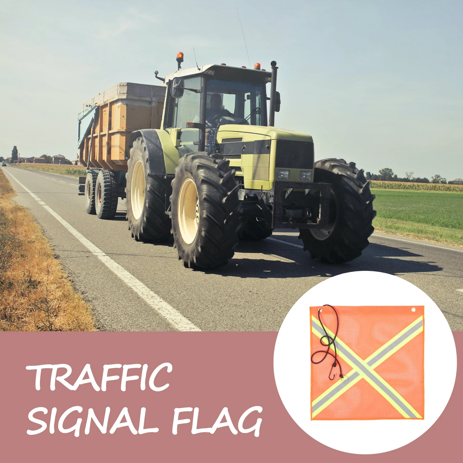 

Reflective Warning Flag 18x18 Inch PVC Polyester Mesh Safety Trailer Night Flags Signal Flags for Car ATVs Traffic Signs
