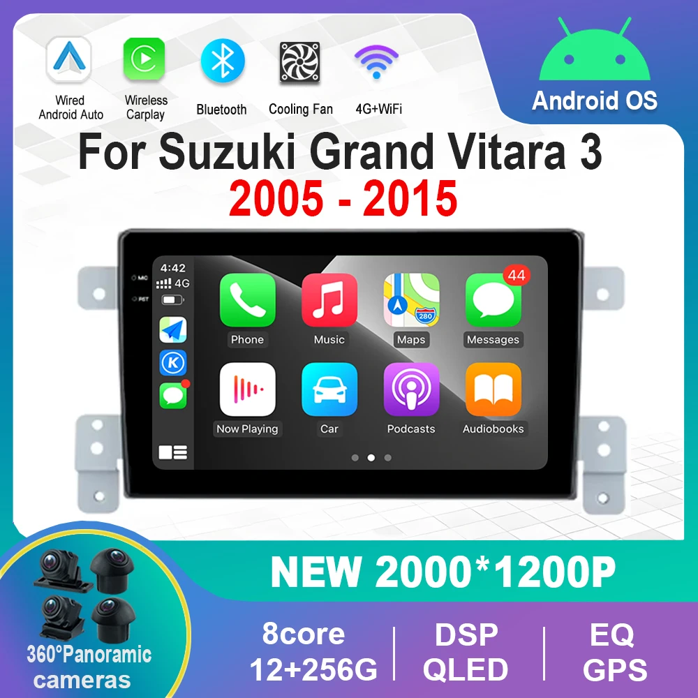 

Android OS for Suzuki Grand Vitara 3 2005 - 2015 GPS Navi Car Radio Video Multimedia Player WiFi Carplay 4G 360 Camera