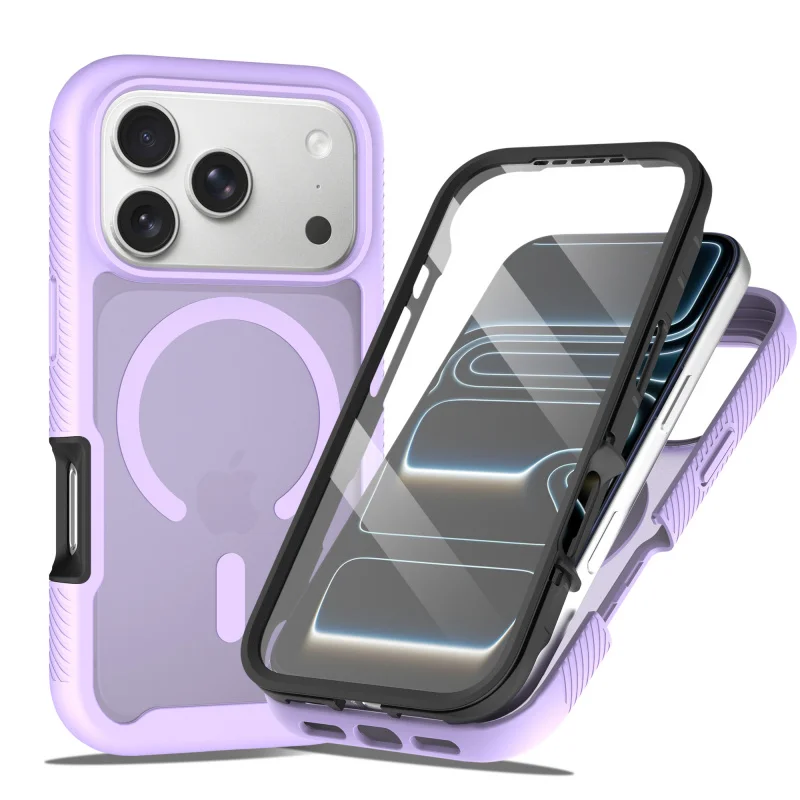 360° Vollschutz PET Displayschutzfolie Hülle für iPhone 17 Pro Max 17 Air Magnetische Magsafe Hautgefühl Matt Acryl Cover