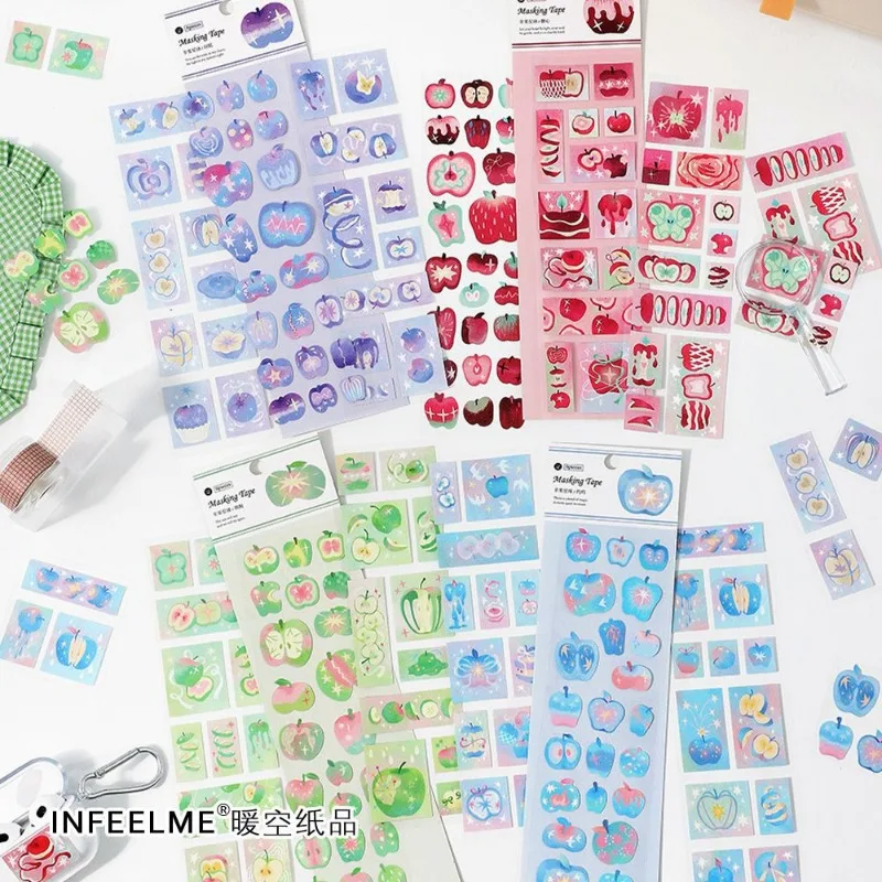 6 قطعة/المجموعة بريق ساندي أبل كوكب ملصق مائي مجلة سجل القصاصات ديكو الشريط الكورية INS الجمالية ملصق لخلفية الكولاج #4