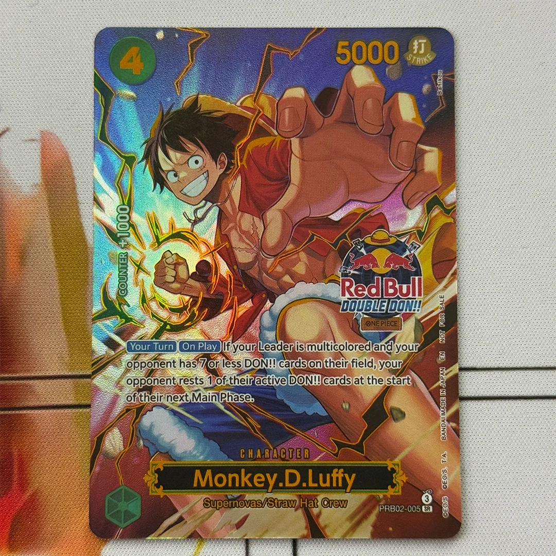 Tarjeta Proxy Inglesa, Promoción One Piece, Red Bull Double Don!! Tarjeta Coleccionable de Monkey.D.Luffy, Regalo de Anime OPCG