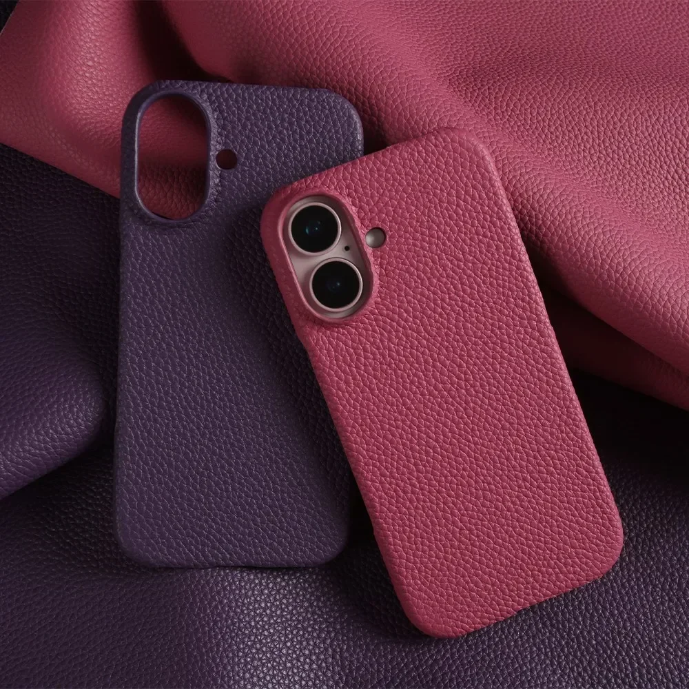 For iphone 16 Pro Max case Luxury Genuine Leather Cover Back Etui Coque Shockproof for Funda iphone15 14Pro 13 XR XSMax Carcasa