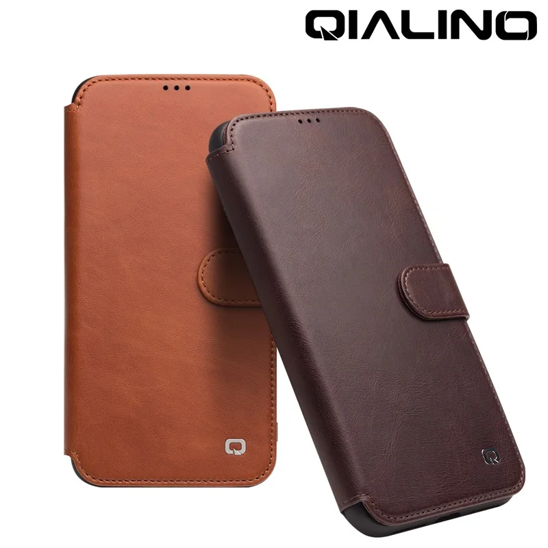 

Qialino Genuine Leather Wallet Phone Case For Iphone 11 Pro Luxury Button Card Slot Ultrathin Flip Cover For Iphone11 Pro Max