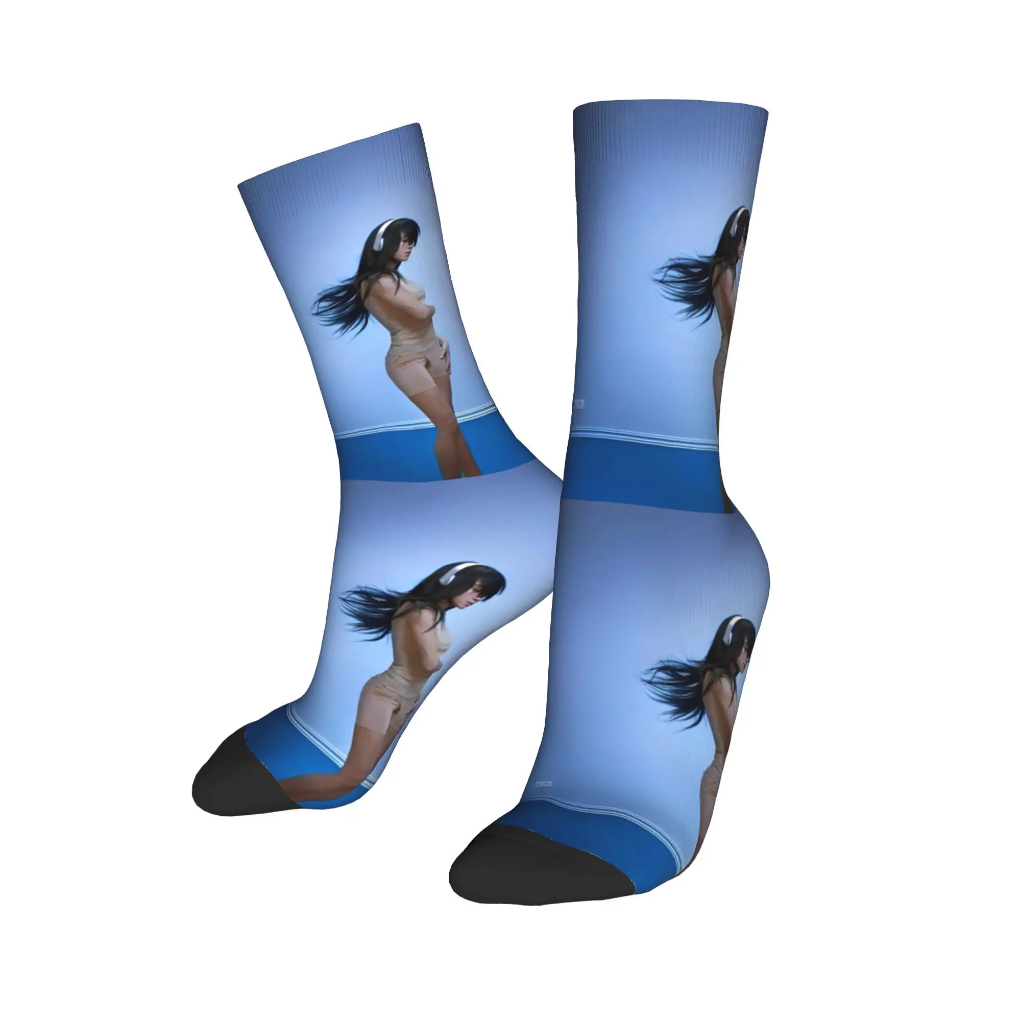 

Cool Aitanaa Cuarto Azul Album Basketball Socks Spanish Pop Singer Polyester Crew Socks for Unisex Non-slip