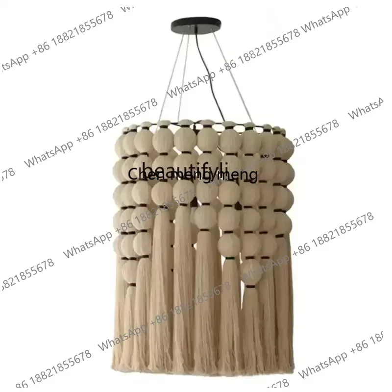 03 Designer French hand-woven fringed chandelier living room wabi-sabi wind medieval homestay hotel clothing store
