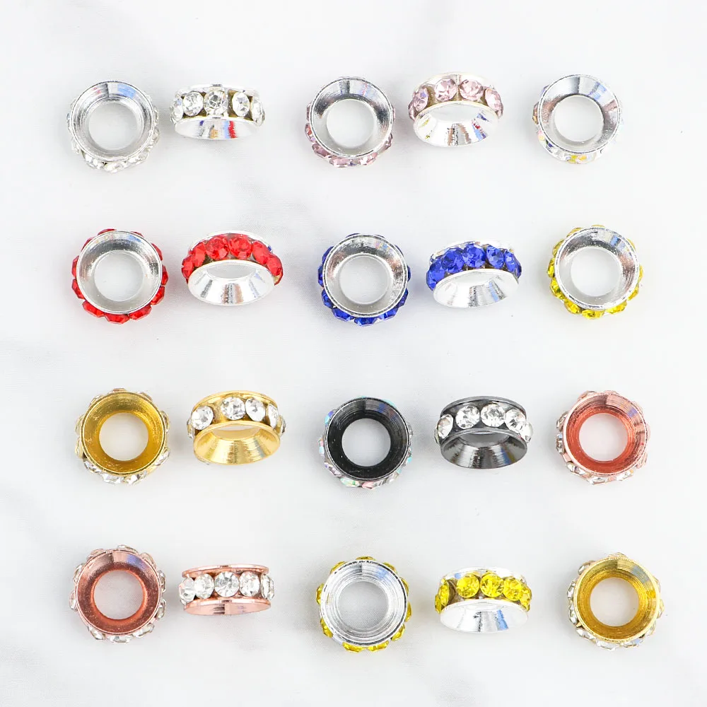 100-200 قطعة معدنية دائرية حجر الراين 10 مللي متر خزر عازل لصنع المجوهرات Earring بها بنفسك القرط سوار قلادة الخ الاكسسوارات اليدوية