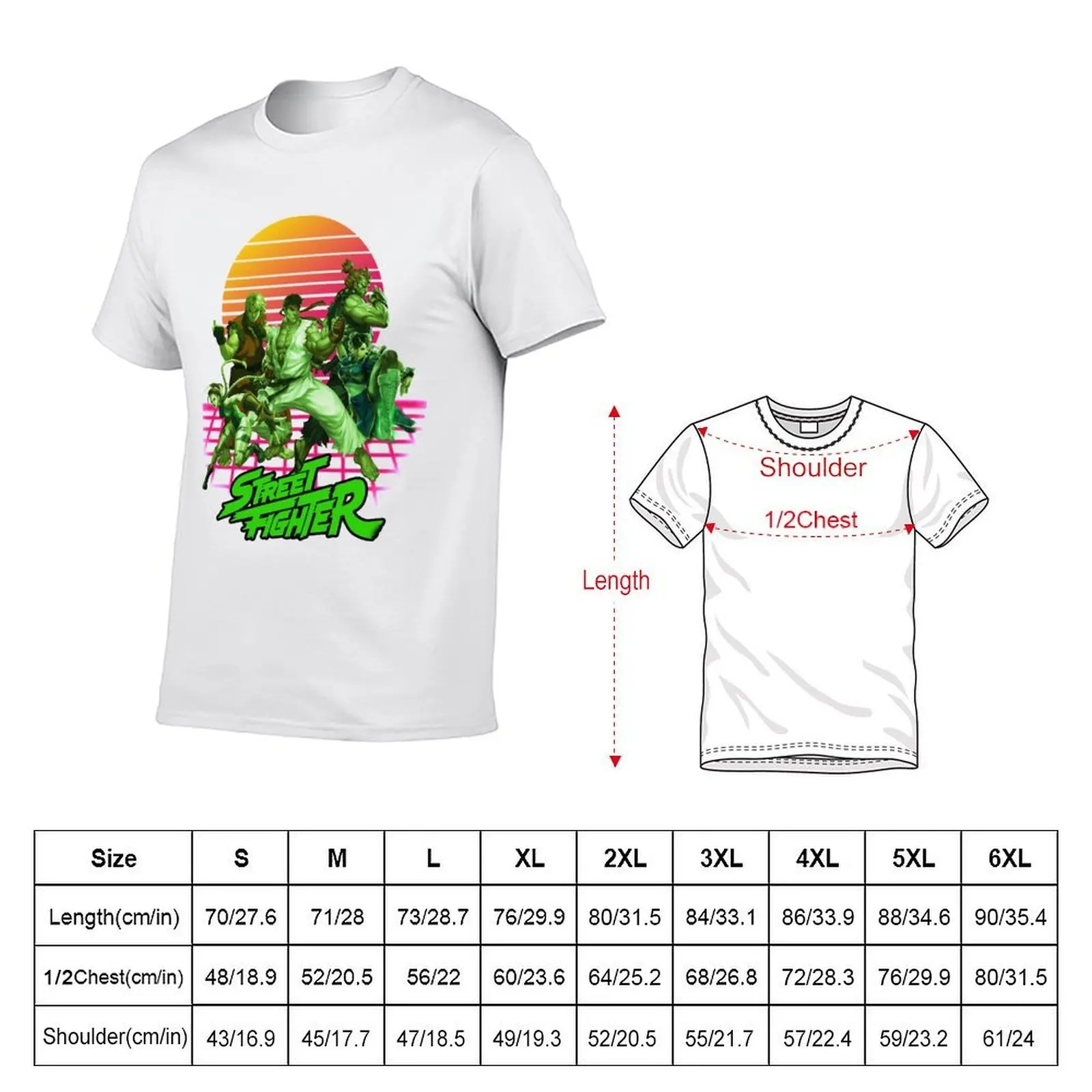 Street Fighter Video Game Funny T-Shirt t shirts with prints t shirts for man cotton T-Shirt