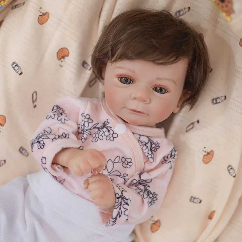 

18-дюймовые виниловые куклы ручной работы Reborn для малышей, мягкая ткань, детализированная, реалистичная, с корнями вручную, кукла, подарок на день рождения, игрушки