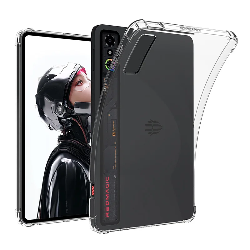 Para Funda ZTE Nubia RedMagic Astra / Gaming Tablet 3 Pro Funda 9,06 "Tablet PC Funda trasera transparente de TPU con 4 Airbags a prueba de golpes