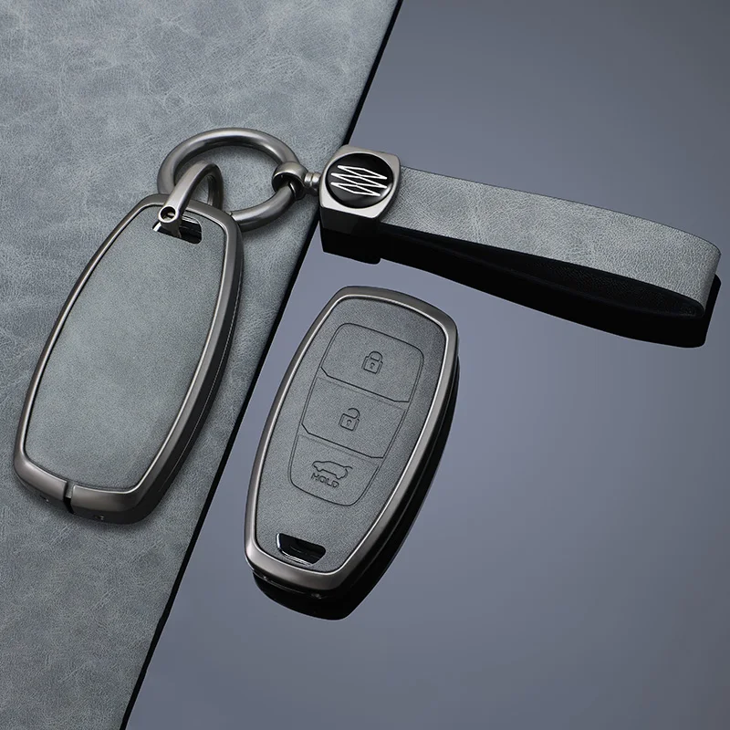 

leather Zinc Alloy Car Key Case Cover For Hyundai i30 Ix35 KONA Encino Solaris Azera Grandeur Ig Accent Santa Fe Palisade