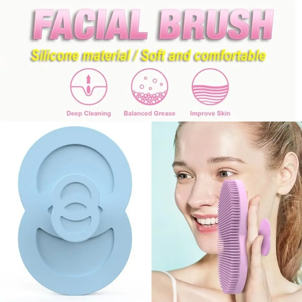 Silicone Silica Gel Facial Brush Hand Wash Brush Deep Cleansing Exfoliating Facial Brush Skin Care Soft