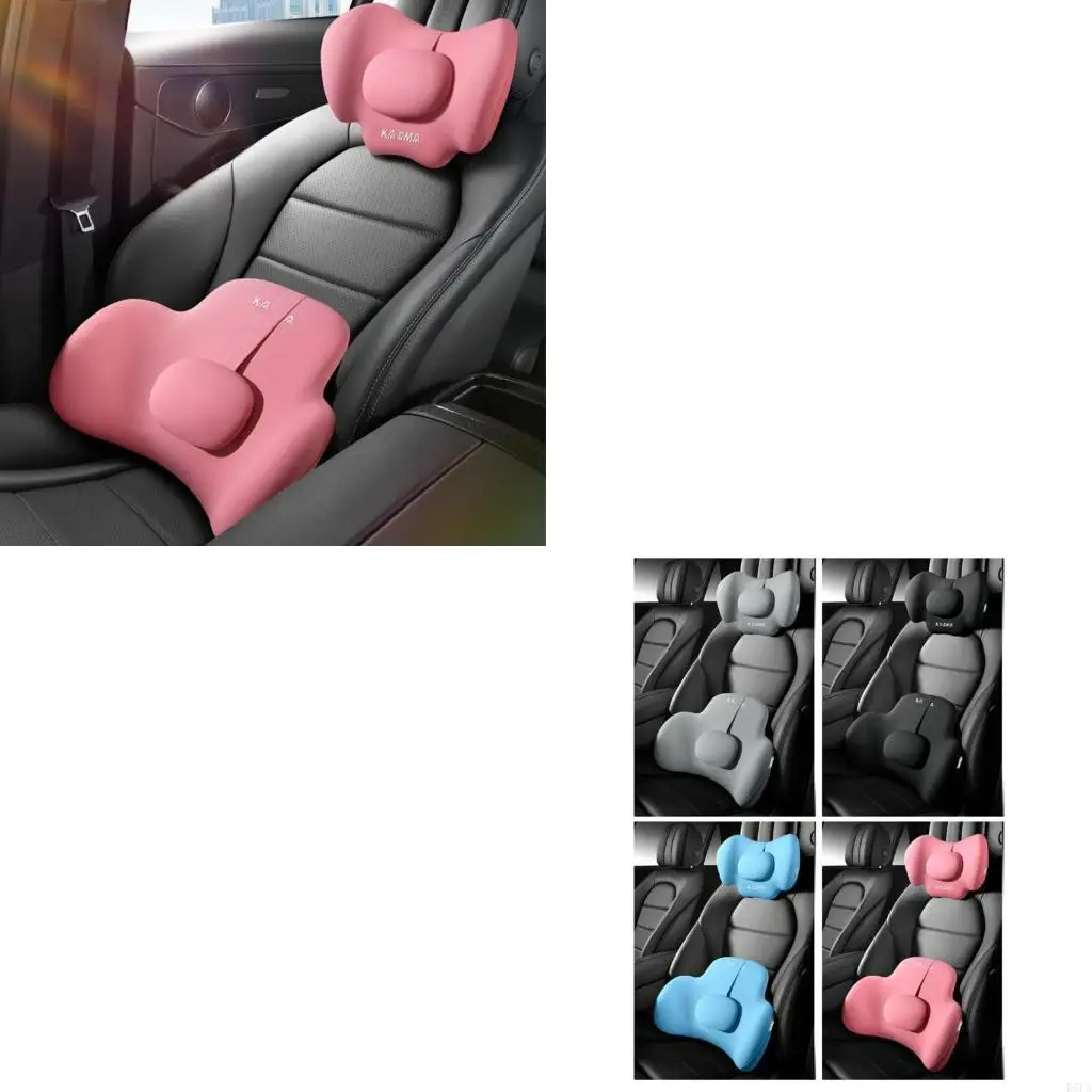 

Lightweight Car Headrest/Lumbar Pillow Comfortable Support Memory Foam